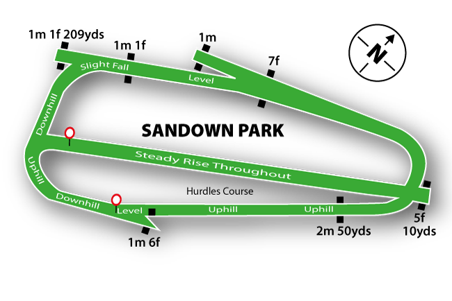 Sandown Park course map